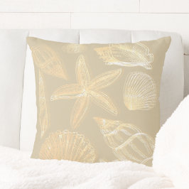 Neutralt Sand Tan Beige Seashell Snäckas Beach Hou Kudde