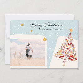 Neutralt Snyggt Helgdag Önskar fotopilkort Julkort