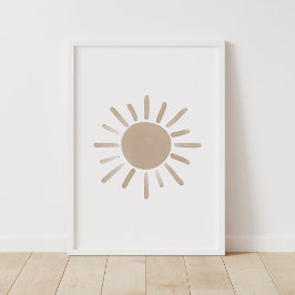 Neutralt Sol Boho Nursery Decor Poster