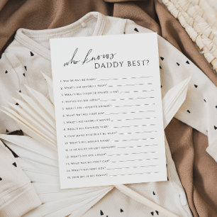 Neutralt som känner pappa Baby Shower-spelkort Inbjudningar