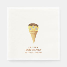Neutralt Summer Scoop Ice Cream Boy Shower Pappersservett
