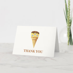 Neutralt Summer Scoop Ice Cream Boy Shower Tack Kort