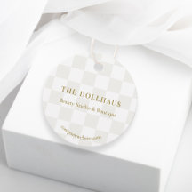 Neutralt Tan Checkerboard Boutique Packhang