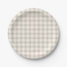 Neutralt Tan Gingham