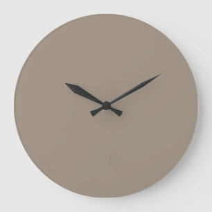 Neutralt Taupe Brown Solid Färg Modig mark Stor Klocka