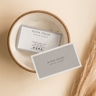 Neutralt Taupe Grått Minimalist Modern Boho Trendi Visitkort