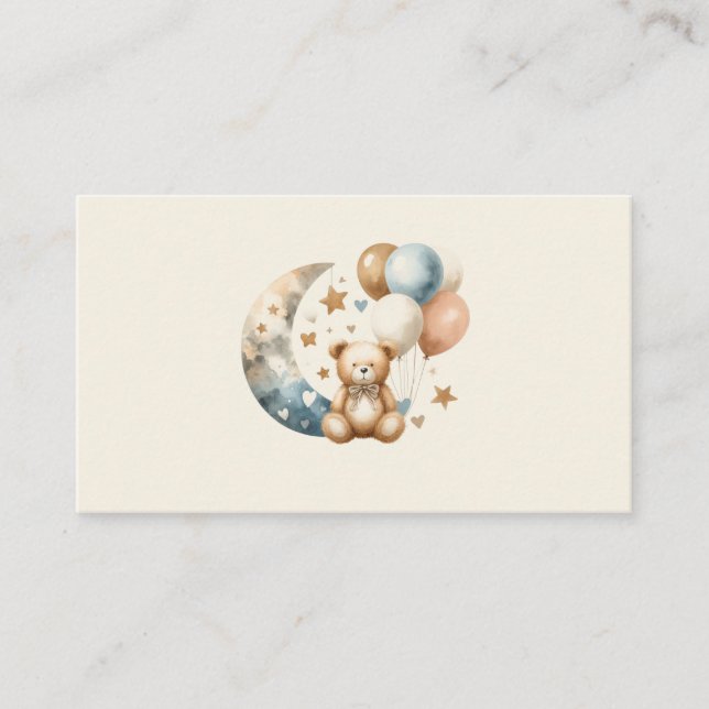 Neutralt Teddy Gender Reveal Advice Card Rådkort (Framsida)