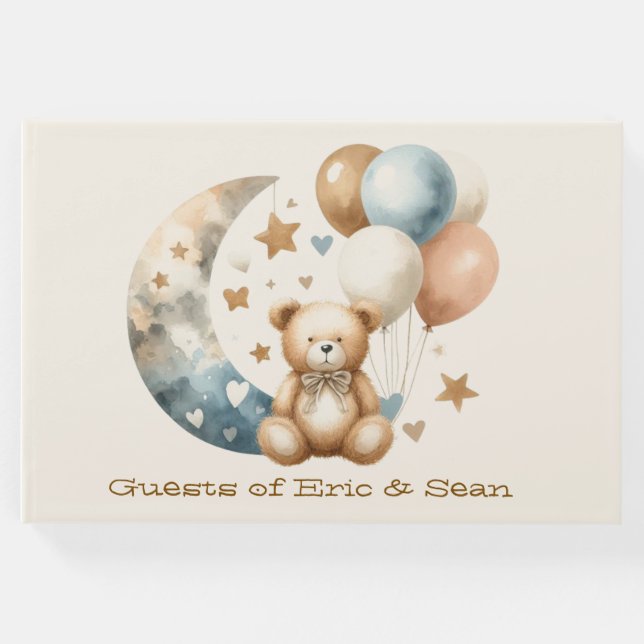 Neutralt Teddy Gender Reveal - Guest Bok (Framsida)