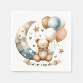 Neutralt Teddy Gender Reveal Pappersservett