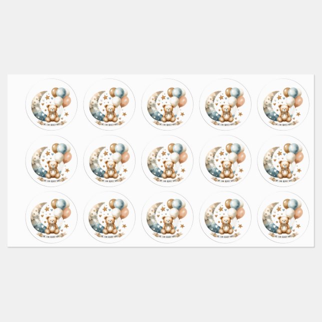 Neutralt Teddy Gender Reveal - Sticker (Ark)