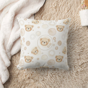 Neutralt Teddybjörn Cirkelmönster Beige Bebis (2) Kudde