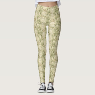 Neutralt Teddybjörn Rum Beige Mönster (2) Leggings