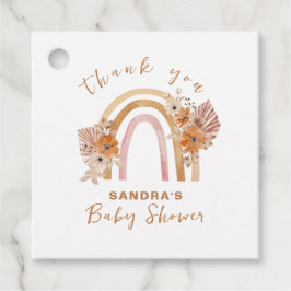 Neutralt Terracotta Boho Rainbow Blommigt Baby Sho Gåvor Etiketter
