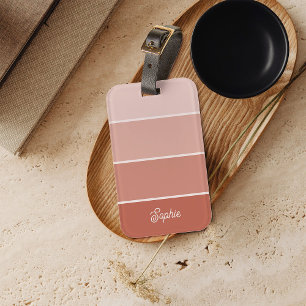 Neutralt Terracotta Ombre Rand med skript Bagagebricka