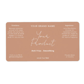 Neutralt Terracotta Simple Modern Script Product Fraktsedel