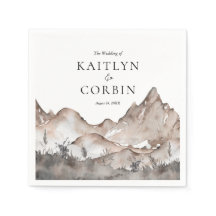 Neutralt Tone Mountain Bröllop Napkins