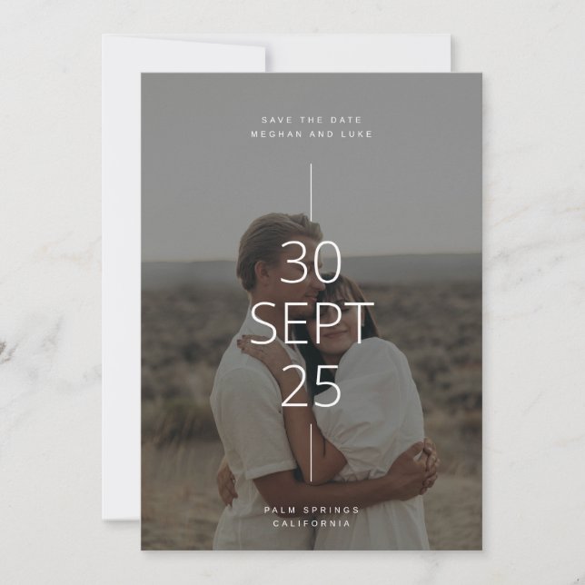 Neutralt Tones Save Date Card Inbjudningar (Framsida)