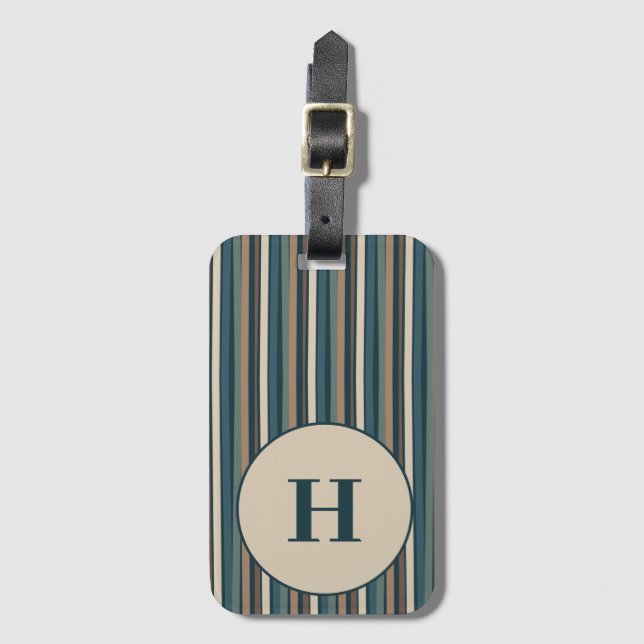 Neutralt Tones Stripe Bagagebricka (Framsida vertikal)