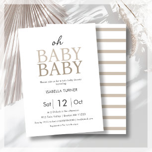 Neutralt Unisex Twillingars Baby Shower-inbjudan Inbjudningar