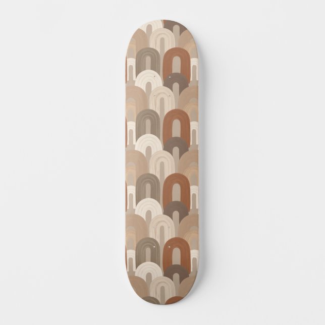 Neutralt välvd abstrakt mönster mini skateboard bräda 18,5 cm (Framsida)