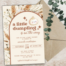 Neutralt Vattenfärg Liten dupling Bao Baby Shower
