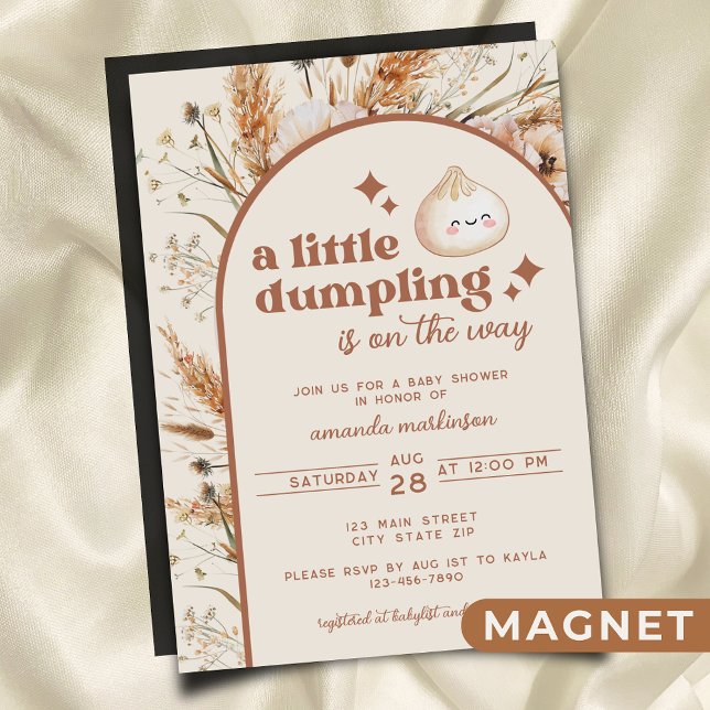 Neutralt Vattenfärg Liten dupling Bao Baby Shower Magnetisk Inbjudningskort (Skapare uppladdad)