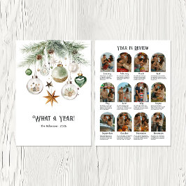 Neutralt vattenfärgsår för ornament i Helgdag Gran Helgkort