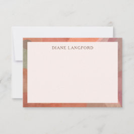 Neutralt Watercolor Gräns Modern Anteckningskort