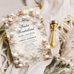 Neutralt Winter Wonderland Baby Shower Inbjudningar<br><div class="desc">Denna utformning sammanför en mjuk, lyxig vintern under jorden, perfekt för att fira baby i en mysigt elegant. Pärlerna är genomgående framtagna som sofistikerade accenter. Spridningen av snöflingor i mjuka färg är gjord med invecklad vintern som är känslig. Med den här inbjudan kombineras vintern elegans och boho charm med känsliga...</div>