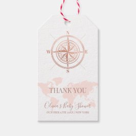 Neutralt World Map Travel Äventyr Baby Shower Presentetikett