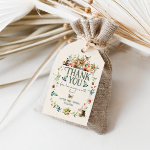 Neutralten Baby Shower för Äventyr Woodland Animal Presentetikett