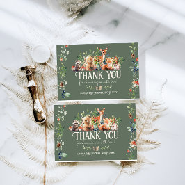 Neutralten Baby Shower för Äventyr Woodland Animal Tack Kort