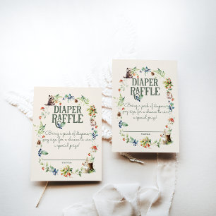 Neutralten Baby Shower för Äventyr Woodland Animal Tilläggskort