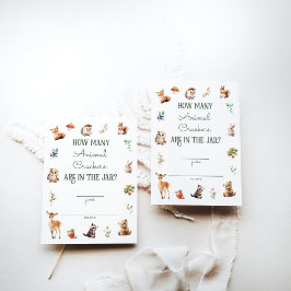 Neutralten Baby Shower för Äventyr Woodland Animal Tilläggskort