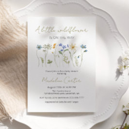Neutralten Baby Shower för en liten Wildblomma-Blo Inbjudningar