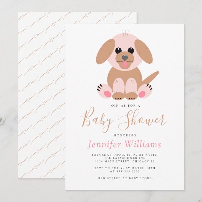 Neutralten Baby Shower för enkel Personlig för kut Inbjudningar (Fram/baksida)