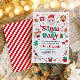 Neutralten Baby Shower för jultomten i Baby Inbjudningar