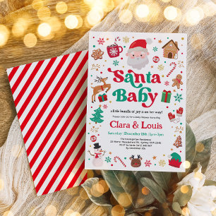 Neutralten Baby Shower för jultomten i Baby Inbjudningar