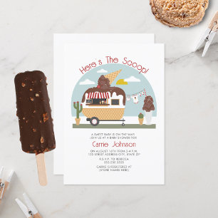 Neutralten Baby Shower för Scoop Chocolate Ice Cre Inbjudningar