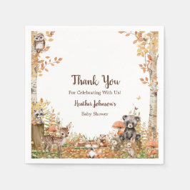 Neutralten Baby Shower för skog från Rustic Woodla Pappersservett