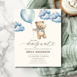 Neutralten Blue Boy Baby Shower för budgetfack Flygblad