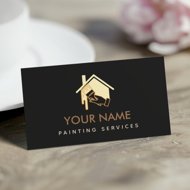 Neutralten Cream & Black för modern husmålning Visitkort (Skapare uppladdad)