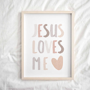 Neutralten för vattenfärg Jesus kärlek poster mig