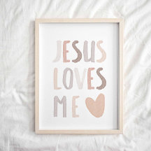 Neutralten för vattenfärg Jesus kärlek poster mig