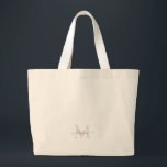 Neutralten Guld & Grått Script Monogram Jumbo Tygkasse<br><div class="desc">Tote-väskan. Guld och Grått Monogram.. Neutralt.</div>