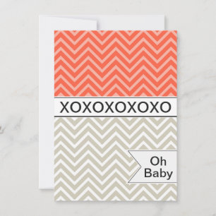 Neutralten Inbjudan till trendiget Chevron XOXO Ba