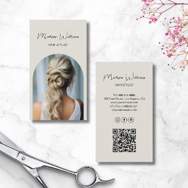 Neutralten Modern Arch Photo Hair Stylist Modern A Visitkort