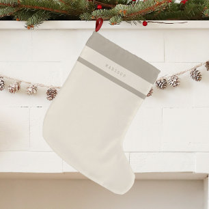 Neutralten Monogram - minimalistisk modern anpassa Stor Julstrumpa