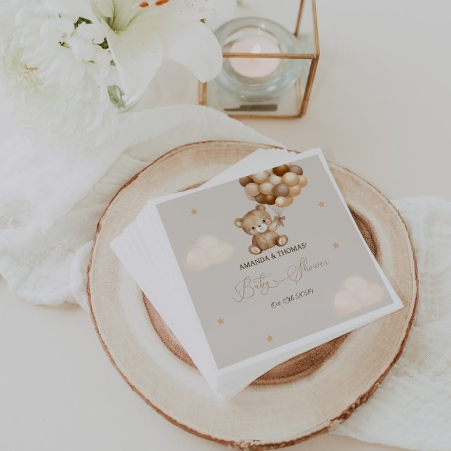 Neutralten nalle Baby Shower Pappersservett (Skapare uppladdad)