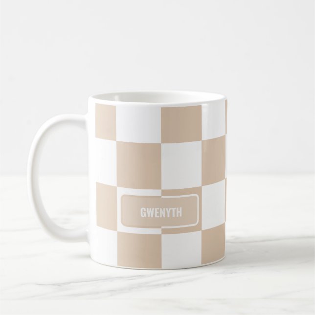 Neutralten personlig Checkated Light Kaffemugg (Vänster)